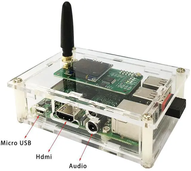 Alt view image 5 of 5 - All-New MMDVM Hotspot with Ethernet & WiFi Supports DMR, D-Star, YSF, P25, NXDN | OLED Display, Acrylic Shell Compatible with Raspberry Pi 2B, Pi Zero