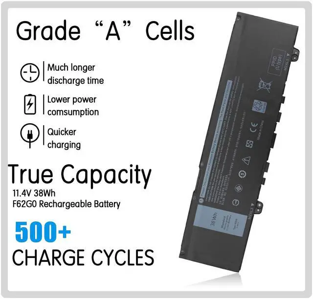 Alt view image 2 of 5 - 38Wh F62G0 Laptop Battery Fit for Dell Inspiron 13 7000 7373 7386 2 in 1 7370 7380 5370 P91G P83G P87G P91G001 P83G001 P83G002 P87G001 F62GO RPJC3 39DY5 039DY5 0RPJC3 Vostro 5370 C-BPD85-02