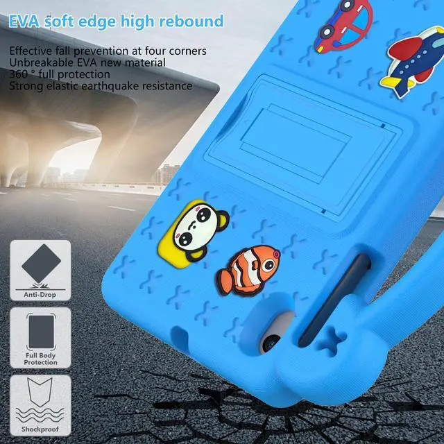 Alt view image 2 of 5 - Dteck Case for Onn 7" Tablet 2024 Gen 4, Cartoon Panda Shockproof Rugged Lightweight Convertible Stand Handles Kids Friendly Case for Onn 7 inch 4 Gen Tablet 2024 (Model:100135924),SkyBlue