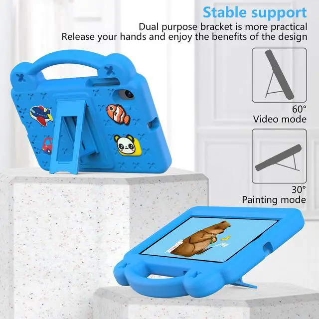 Alt view image 3 of 5 - Dteck Case for Onn 7" Tablet 2024 Gen 4, Cartoon Panda Shockproof Rugged Lightweight Convertible Stand Handles Kids Friendly Case for Onn 7 inch 4 Gen Tablet 2024 (Model:100135924),SkyBlue