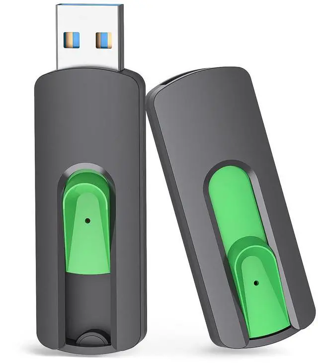 Main image of Aiibe 128GB Flash Drive 2 Pack USB Drive 128GB Upgraded 150MB/s USB 3.1 Flash Drive Thumb Drive Retractable Memory Stick Jump Drives for PC Laptop, Green