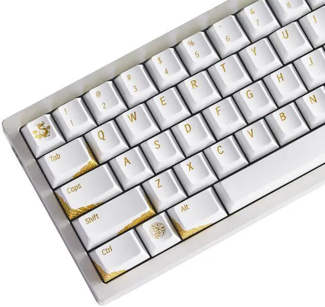 Main image of JSJT White Keycaps - Cherry Profile Key Caps ABS Keycap Set 155 Keys Loong Theme Keycap Suitable for 61/68/84/87/98/100 ANSI/ISO Layout Cherry MX Switches Mechanical Keyboards