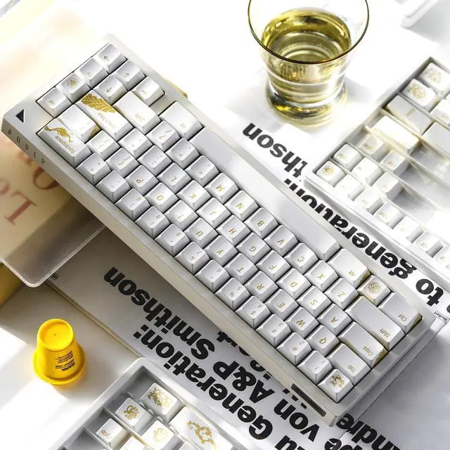 Alt view image 5 of 5 - JSJT White Keycaps - Cherry Profile Key Caps ABS Keycap Set 155 Keys Loong Theme Keycap Suitable for 61/68/84/87/98/100 ANSI/ISO Layout Cherry MX Switches Mechanical Keyboards