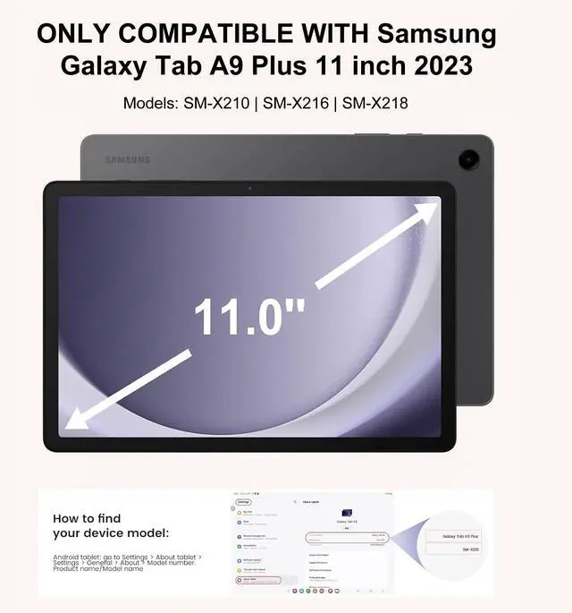 Alt view image 2 of 5 - Keyboard Case for Samsung Galaxy Tab A9 Plus 11 Inch 2023 Protector Case with Backlit Key Board, for Samsung Tablet Keyboard A9+ Folio with Pen Holder, Wireless Keypad with Colors Backlight, Lavender