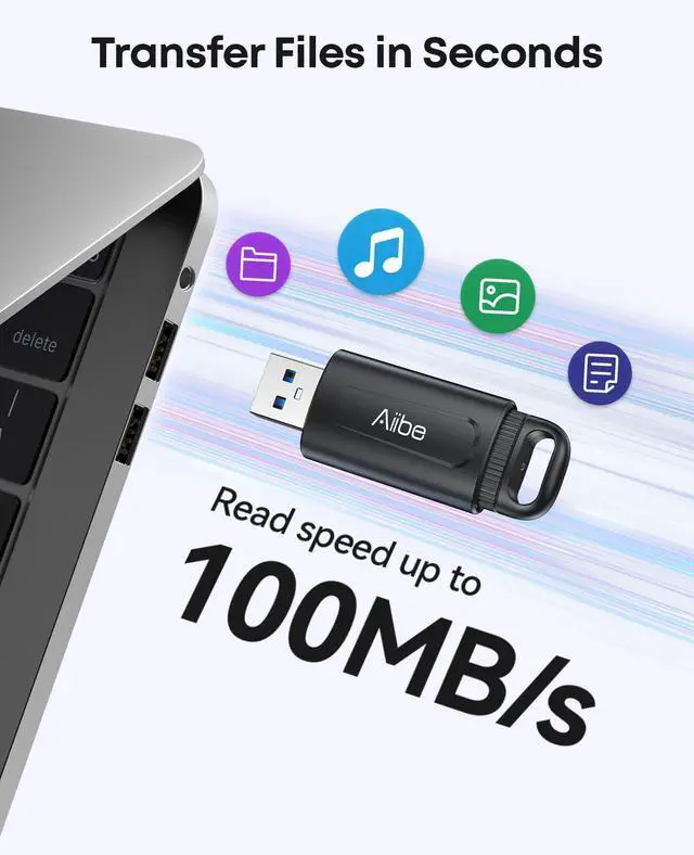 Alt view image 2 of 5 - Aiibe 256GB Flash Drive USB 3.0 Thumb Drive USB Stick Retractable Memory Stick Jump Drive 256GB USB Flash Drive for PC Laptop (1 Pack Black)