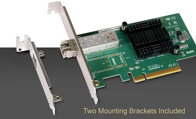 Alt view image 3 of 4 - Sonnet Solo10G SFP+ V2 PCIe Card - Single-Port Optical 10 Gigabit Ethernet PCIe Card with SFP+ Transceiver