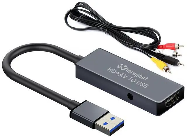 Main image of USB Video Capture Card for VHS/HDMI/AV/RCA - Analog to Digital Video Converter - VHS to Digital/USB/RCA Converter - Compatible with Mac/Windows/Linux