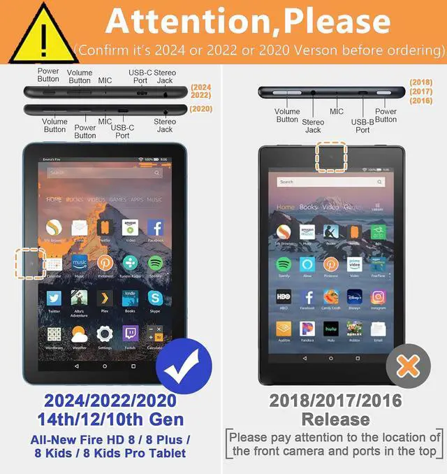Alt view image 2 of 5 - Cat Library Case for All-New Kindle Fire HD 8 and Fire HD 8 Plus Tablet (2024/2022/2020 Released 14th/12th/10th Gen), PU Leather Folding Stand Slim Case with Auto Sleep/Wake