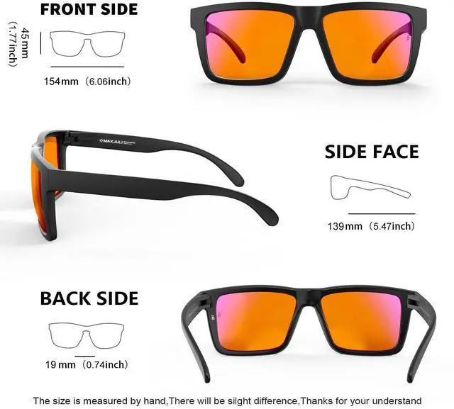 Alt view image 5 of 5 - MAXJULI 99% Blue Light Glasses XXL Size Double Extra Large Z87 for Big Wide Heads Men (Orange)