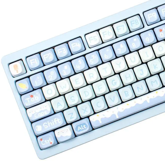 Main image of Sumgsn Round Moa Profile Keycaps-140 Keys Cute Blue PBT Keyboard Keycap Set for with Keycaps Puller for Cherry MX Switches Mechanical Keyboard