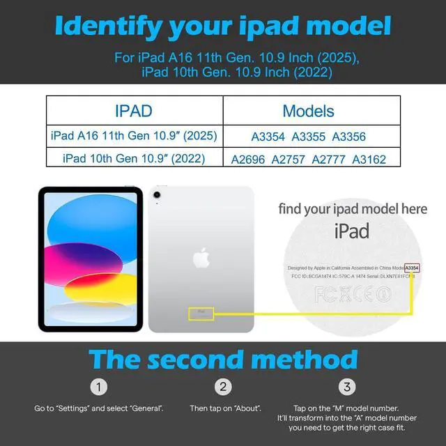 Alt view image 2 of 5 - XFYKJIN Leather Case for iPad 11th/10th Gen (11/10.9 inch, 2025/22) | Shockproof Smart Cover | Adjustable Stand | Auto Wake/Sleep | Multiple View Angles | Black