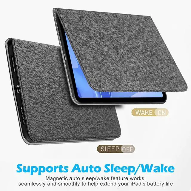 Alt view image 4 of 5 - XFYKJIN Leather Case for iPad 11th/10th Gen (11/10.9 inch, 2025/22) | Shockproof Smart Cover | Adjustable Stand | Auto Wake/Sleep | Multiple View Angles | Black