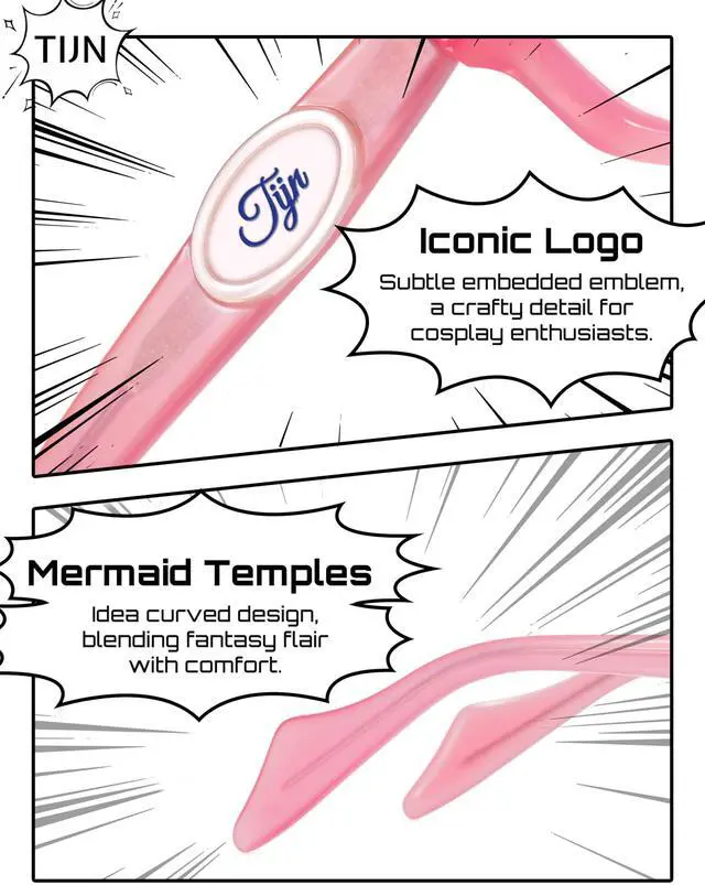 Alt view image 5 of 5 - TIJN Blue Light Blocking Glasses  Halloween Cosplay Eyewear for Anime Girl & Costume Party,Semi-Rimless Rectangle Frame,AL02