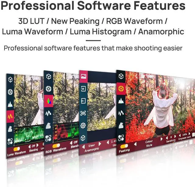 Alt view image 2 of 4 - Portkeys PT5 II Touchscreen Camera Field Monitor 5 inch 4K30P Input/Output Wide Color Gamut New Peaking 3D LUT Video Assist Luma RGB Waveform for DSLR