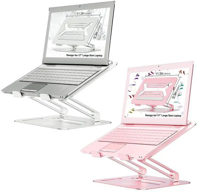 Main image of Urmust Adjustable Laptop Stand for Desk Silver + Rose Gold 2 pcs a Bundle