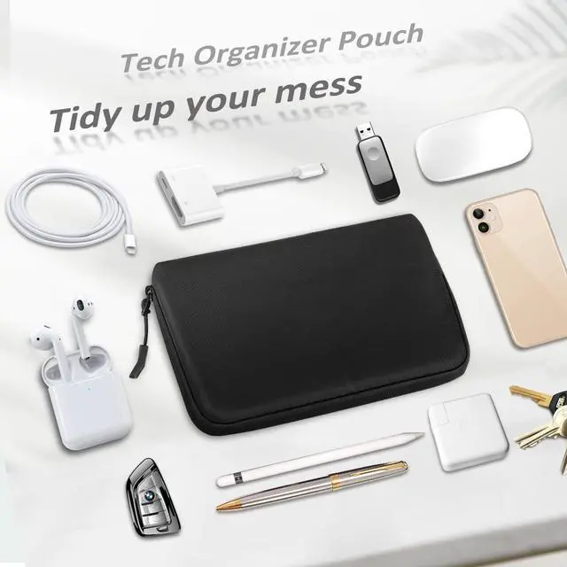 Alt view image 4 of 5 - FINPAC Hard Laptop Sleeve with Accessory Pouch Compatible with 15.3 inch MacBook Air M4 M3 M2 2025 2024, 16.2 inch MacBook Pro M4/M3/M2/M1 Pro/Max, Waterproof Case for Surface Laptop/Book, Black