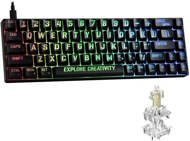 Main image of XVX HE68 Max Rapid Trigger Keyboard 60% Percent,Hall Effect Keyboard with Gateron Magnetic Jade Max Switch,CNC Aluminum Frame Custom Mechanical Key Board for PC/Laptop/Xbox/PS4/PS5,Miami Theme, Black