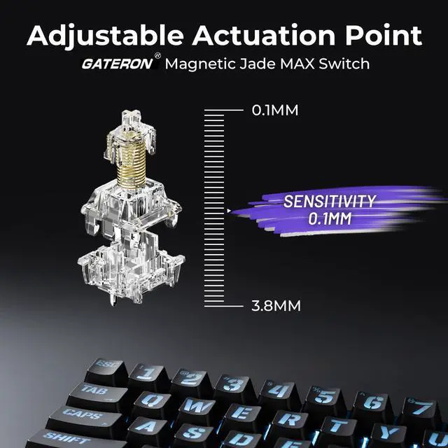 Alt view image 3 of 5 - XVX HE68 Max Rapid Trigger Keyboard 60% Percent,Hall Effect Keyboard with Gateron Magnetic Jade Max Switch,CNC Aluminum Frame Custom Mechanical Key Board for PC/Laptop/Xbox/PS4/PS5,Miami Theme, Black