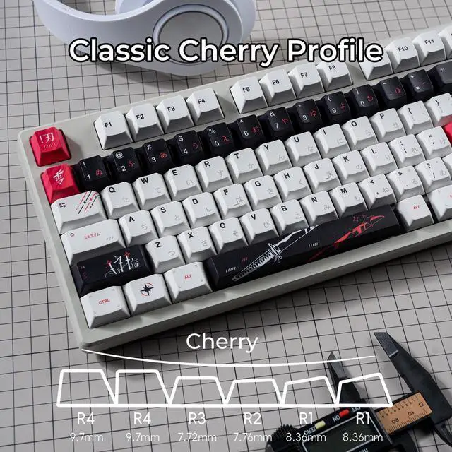 Alt view image 5 of 5 - Hkfos XVX Japanese Keycaps- Premiun PBT White Keyboard Keycaps, Dye Sublimation Bow Keycap Set with Cherry Profile,134 Keys Keycap Suitable for 60% 65% 75% 80% 100% Layout Mechanical Keyboard