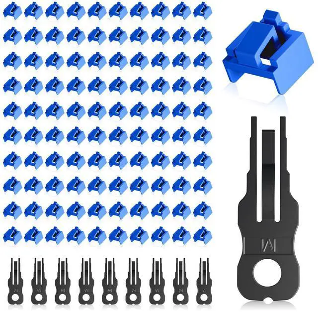 Main image of NataLink 100 Pcs RJ45 Port Lock with 10 Key, Locking RJ45 Port/Dust Blocker, RJ45 Dust Cover Cap Female Port Plugs Protector, Compatible RJ45 Port Devices, Blue