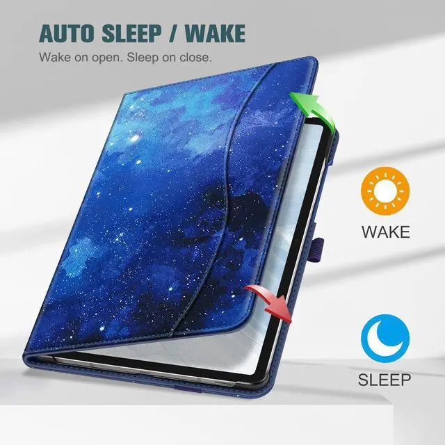 Alt view image 4 of 5 - Fintie Case for Samsung Galaxy Tab S10 Lite/ S10 FE/ S9 FE 5G 10.9 Inch/Tab S9 11 Inch with S Pen Holder, Multi-Angle Viewing Protective Cover with Pocket, Auto Sleep/Wake, Starry Sky
