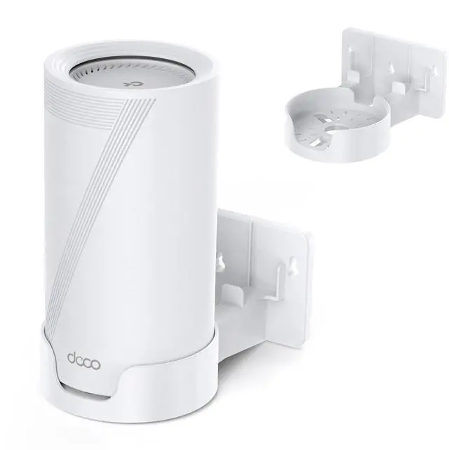 Main image of Wall Mount Kit for TP-Link Deco BE65-5G/BE75/BE85/BE95 WiFi 7 Mesh System  Space-Saving Bracket with Cable & Power Adapter Storage, Secure & Stylish Design for Home and Office (White, 1-Pack)