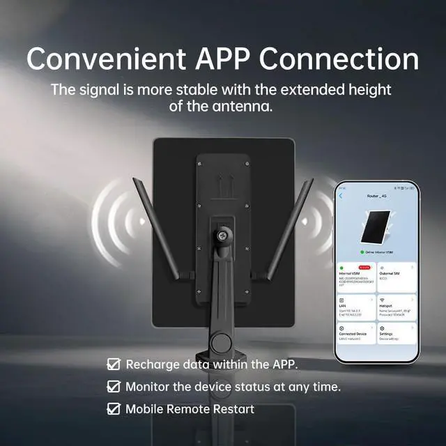 Alt view image 5 of 5 - SECUEYE Solar 4G Router LTE Cat.1 Modem 2.4Ghz WiFi6 Hotspot Outdoor Access Point VSIM & SIM Card-Slot Built-in 26000mAh Battery IP66 Waterproof for Security Cameras IOT Devices