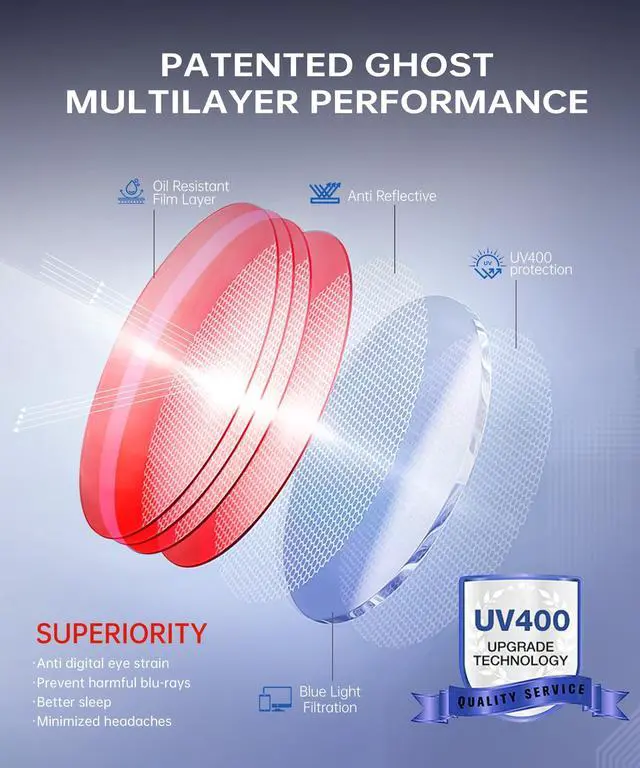 Alt view image 4 of 5 - ANYLUV Blue Light Glasses for Men, Computer Gaming Glasses, Stylish Anti Eyestrain Blue Light Blocking Glasses Men