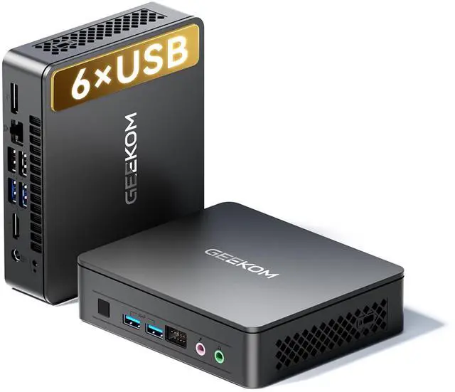 Main image of GEEKOM Air12 Lite Mini PC (3-Year Quality Support),with 12th Gen Intel N150 (Upgraded N100),8GB RAM 256GB NVMe PCIe M.2 SSD,6 USB Ports 9-Pin Mini Desktop Computer for Home/Business/Office