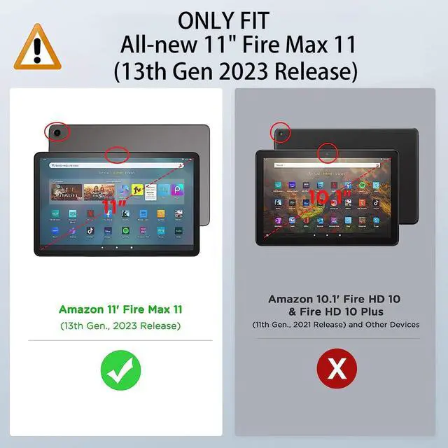 Alt view image 2 of 5 - Case for Amazon Kindle Fire Max 11 Tablet (13th Gen, 2023 Release) 11" Cover Slim PU Leather Smart Folio Stand Cover with Auto Wake Sleep, Blue Sky Butterfly