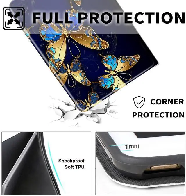 Alt view image 5 of 5 - Case for Amazon Kindle Fire Max 11 Tablet (13th Gen, 2023 Release) 11" Cover Slim PU Leather Smart Folio Stand Cover with Auto Wake Sleep, Blue Sky Butterfly