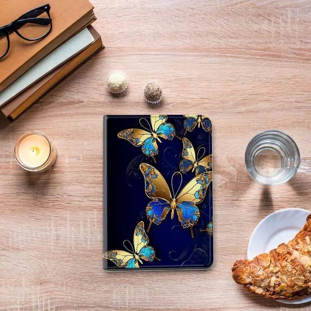 Alt view image 3 of 5 - Case for Amazon Kindle Fire Max 11 Tablet (13th Gen, 2023 Release) 11" Cover Slim PU Leather Smart Folio Stand Cover with Auto Wake Sleep, Blue Sky Butterfly