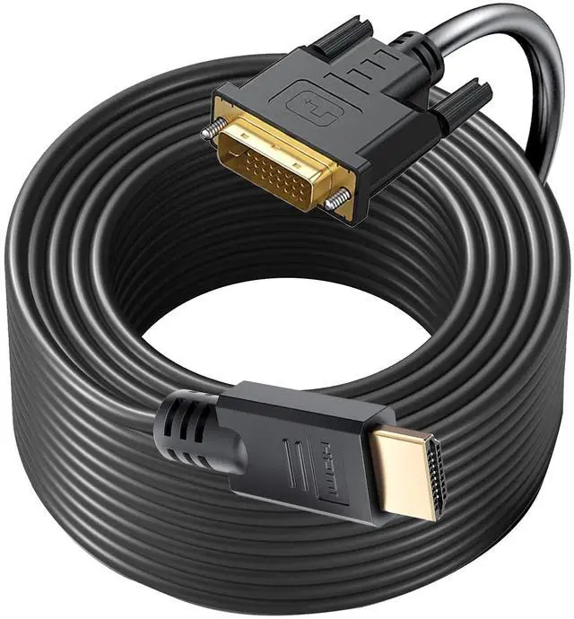 Alt view image 3 of 5 - YOTETION Long HDMI A to DVI 40FT Wire Rod, HDMI to DVI Adapter High-Speed Gold-Plated Plug and Play Bi-Directional 1080p, DVI Cable to HDMI Cable for Televison/Monitor/Video Card/Graphics Card