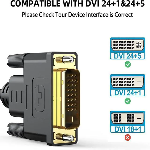 Alt view image 5 of 5 - YOTETION Long HDMI A to DVI 40FT Wire Rod, HDMI to DVI Adapter High-Speed Gold-Plated Plug and Play Bi-Directional 1080p, DVI Cable to HDMI Cable for Televison/Monitor/Video Card/Graphics Card