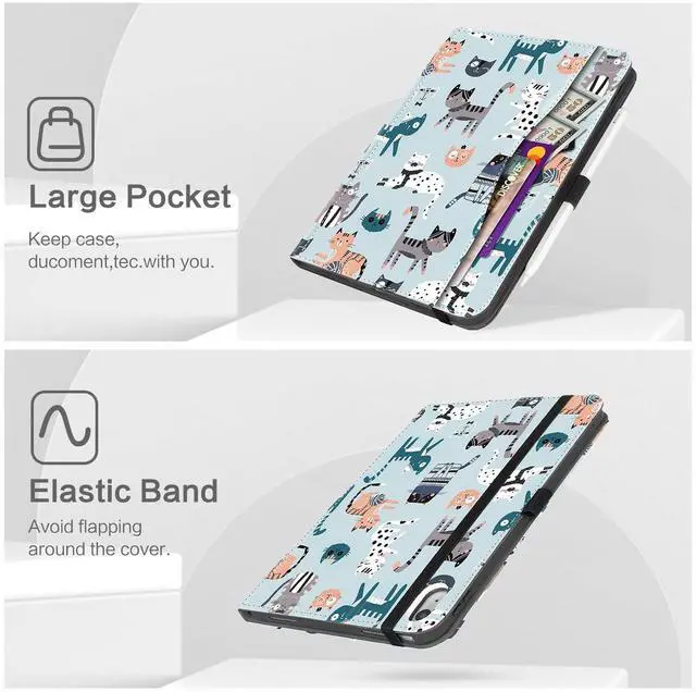 Alt view image 5 of 5 - Case for iPad (A16) 11th Generation 11 Inch 2025, iPad 10th Generation 10.9 Inch 2022, Build with Pencil Holder, Protective 11th/10th Stand Cover View Angles Auto Wake/Sleep, Colord Cats