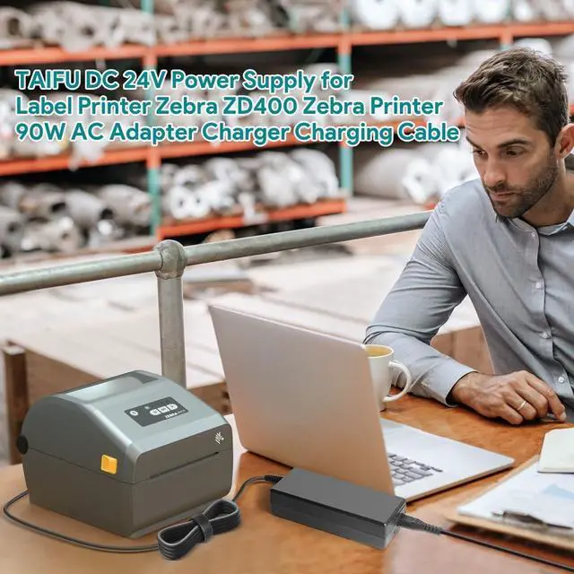 Alt view image 2 of 5 - TAIFU 24V AC Adapter Charger for Zebra Barcode Printer GK420D GK430D GK430T ZD410 ZD420 ZD500 ZD510 ZD620 GX430 GX430D GX430T GX420 GX420d GX420t GT800 GT820 HC100 FSP100RDB Power Supply Cord