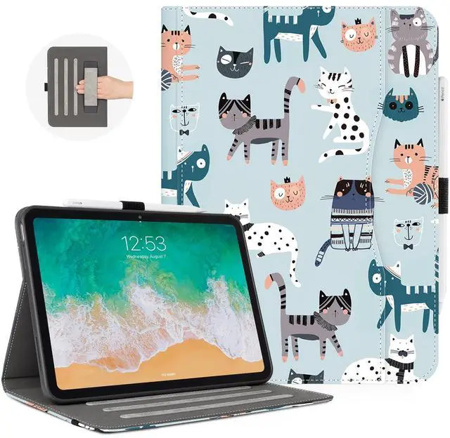 Main image of Case for iPad (A16) 11th Generation 11 Inch 2025, iPad 10th Generation 10.9 Inch 2022, Build with Pencil Holder, Protective 11th/10th Stand Cover View Angles Auto Wake/Sleep, Colord Cats
