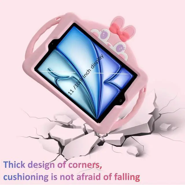 Alt view image 5 of 5 - IPad (A16) 11th Generation Case for Girls Women 11-inch 2025, UFAINEI Cute Pink Rabbit Cases for iPad 10th Generation 2022 10.9 inch Cover with Kickstand Hand Handle & Adjustable Shoulder Strap-Pink