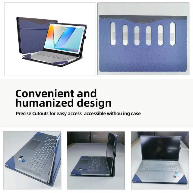 Alt view image 4 of 5 - Laptop Case forASUS Vivobook S 15 OLED (S5506 S5506MA M5506) [Note Other Models] All Inclusive Drop Case 16" PU Leather Protective Laptop Bag Detachable Shell (Blue)