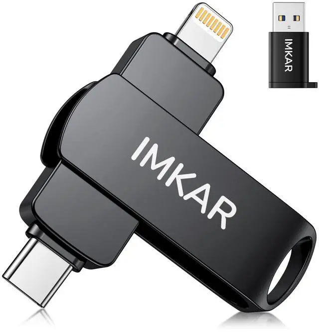 Main image of MFi Certified 512GB Flash Drive for iPhone iPad, IMKAR Memory Stick Storage for Photos Videos, Compatible with iPhone iPad Android and PC, Plug and Play No Application Required (Metal Gray)