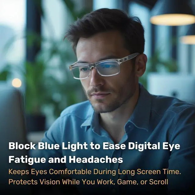 Alt view image 3 of 5 - Blue Light Blocking Glasses For Men/Women Anti-Fatigue Computer Monitor Gaming Glasses Reduce Eye Strain Game Glasses