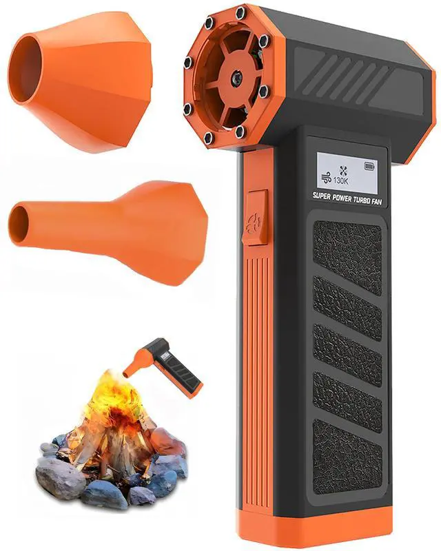 Main image of Juyanxy 130000RPM Cordless Electric Air Duster|4-Gear Mini Dust Blower|Built-in LED Light & Display, Compact Compressed Air Duster for Keyboard, PC, House, Outdoor, Car Cleaning (Orange)