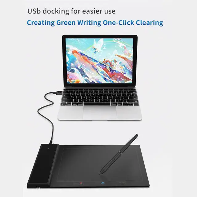 Alt view image 3 of 5 - Drawing Tablet Digital Graphic Tablets 6x4 Inch Art Tablet with Battery-Free Stylus Pen Tablet for Mac, Windows and Chromebook (Drawing/E-Learning/Remote-Working) OSU Drawing Pad for Android