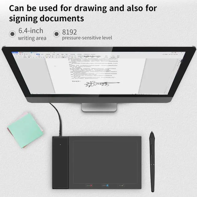 Alt view image 4 of 5 - Drawing Tablet Digital Graphic Tablets 6x4 Inch Art Tablet with Battery-Free Stylus Pen Tablet for Mac, Windows and Chromebook (Drawing/E-Learning/Remote-Working) OSU Drawing Pad for Android