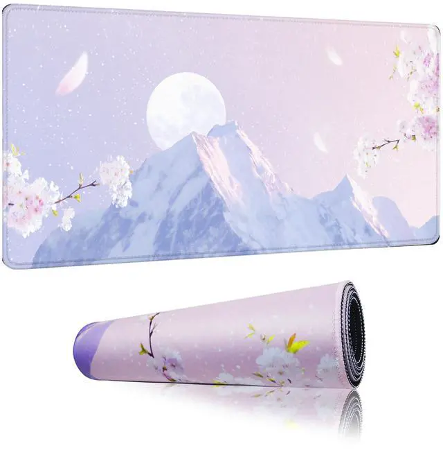 Main image of Viorichve Pink Mouse Pad Large XXL Mousepad 34.65" x 15.75" Extended Gaming Desk Pad Laptop Computer Mousepad with Non-Slip Rubber Stitched Edges for Office, Work, Game