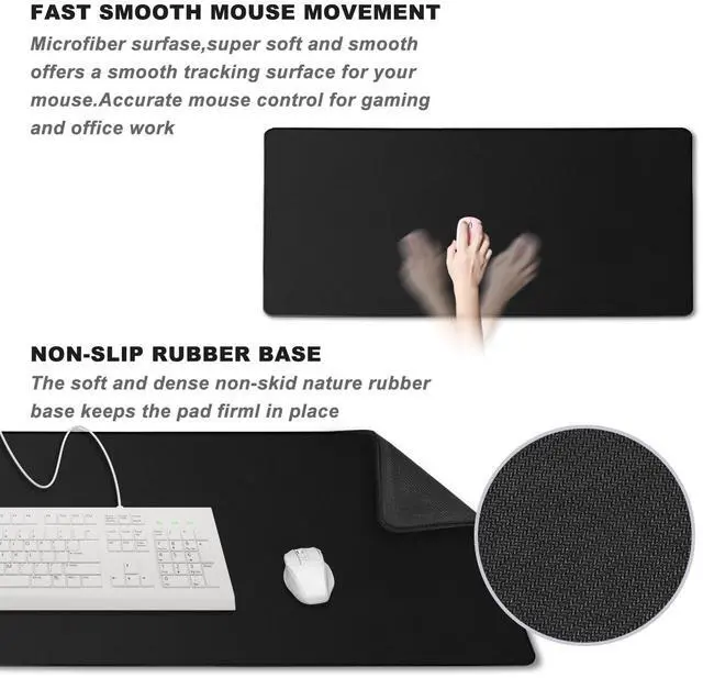 Alt view image 5 of 5 - 2 Pack Large Mouse Pad,Desk Mat Large Office Desk Pad Gaming Mouse Pad, Mousepad with Non-Slip Waterproof Rubber Base for PC Laptop Desk Home Office