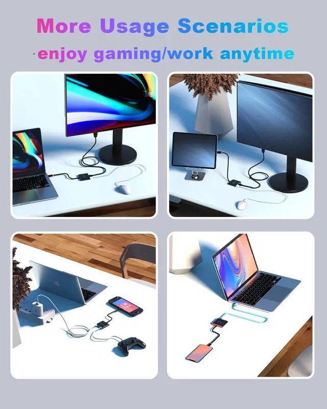 Alt view image 5 of 5 - Switch 2 Dock for Nintendo Switch 2 Docking Station,USB c HDMI with PD Port,HD to USBC Adapter, USB C Hub Multiport AV Converter Compatible with Switch2,Switch,MacBook,Laptops.