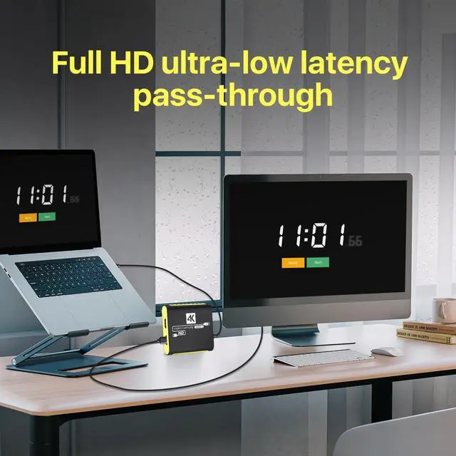 Alt view image 4 of 5 - HDMI Video Capture Card for Nintendo Switch 2, 1080P 60FPS, 4K@30Hz Input and Passthrough, HDMI to USB3.0, Compatible with OBS/PS4/PS5/Mac/Windows