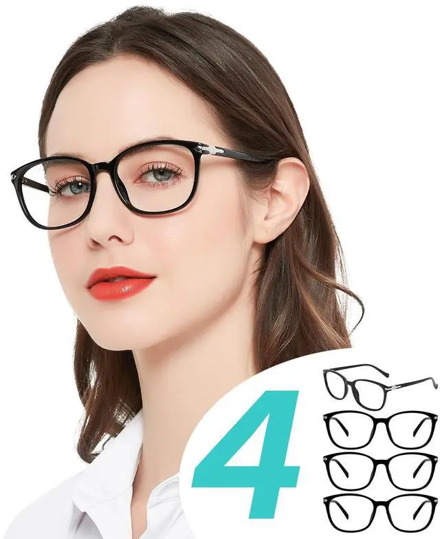 Main image of WEMOOTANTS 4 Packs Large Reading Glasses 3.0 for Women Blue Light Blocking Readers 3.00 for Gaming Computer Phone 1.0 1.25 1.5 1.75 2.0 2.25 2.5 2.75 300 3.5 4.0 (Black)