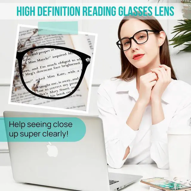 Alt view image 2 of 5 - WEMOOTANTS 4 Packs Large Reading Glasses 3.0 for Women Blue Light Blocking Readers 3.00 for Gaming Computer Phone 1.0 1.25 1.5 1.75 2.0 2.25 2.5 2.75 300 3.5 4.0 (Black)